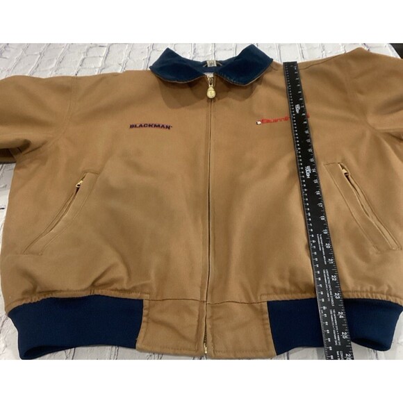 Burnham Jacket Men's Size L Color Brown Canvas Bomber Style Quilted Lining - Picture 10 of 10